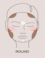 makeup tips for round face shape, a popular type of face shape, featuring curved contours and full cheeks